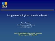 Long meteorological records in Israel