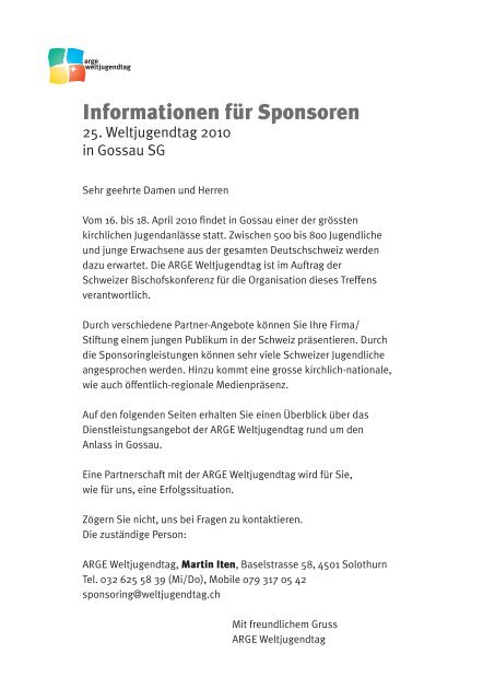 Informationen für Sponsoren