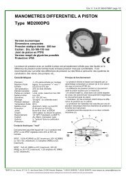 MANOMETRES DIFFERENTIEL A PISTON Type MD200DPG différence séparation