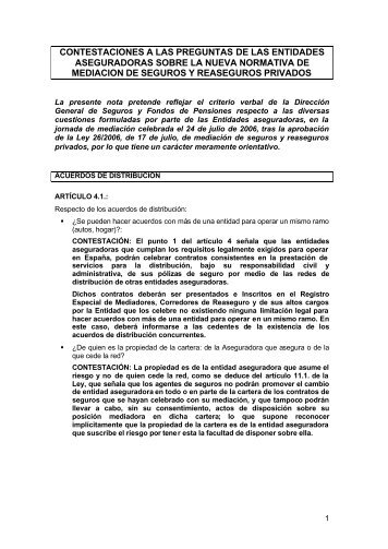 Contestaciones a las preguntas de las entidades aseguradoras ...