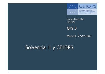 Solvencia II y CEIOPS