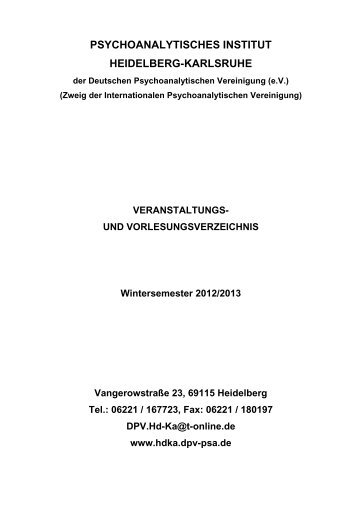 PSYCHOANALYTISCHES INSTITUT HEIDELBERG-KARLSRUHE