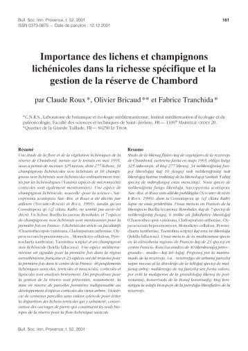 Importance des lichens et champignons ... - lichenologue.org