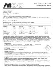 MSDS For Mercury Based PVA Catalog #2802A & 2802-05