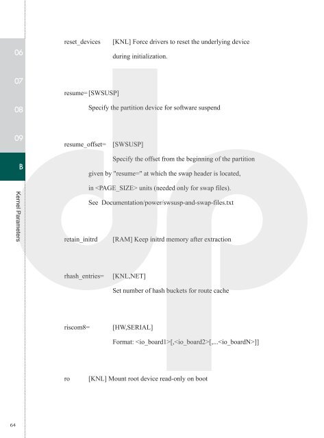 Kernel Parameters