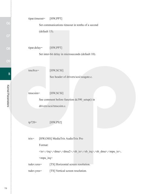 Kernel Parameters