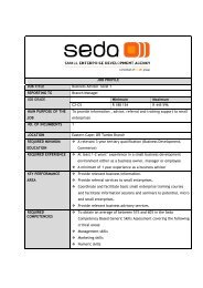 JOB PROFILE JOB TITLE Business Advisor level 1 ... - Seda