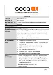 JOB PROFILE JOB TITLE Business Advisor Level 3 ... - Seda