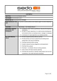 Page 1 of 2 JOB PROFILE JOB TITLE Business Advisor JOB ... - Seda