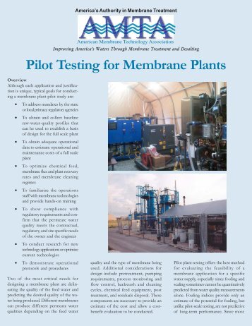 Pilot Testing for Membrane Plants