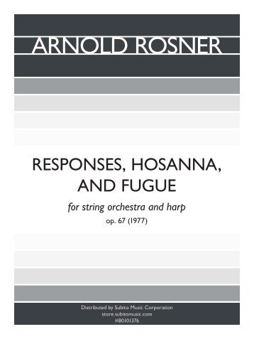 Rosner - Responses, Hosanna, and Fugue, op. 67