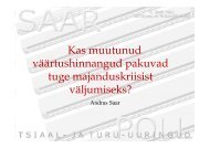 Kas muutunud väärtushinnangud pakuvad tuge majanduskriisist väljumiseks?