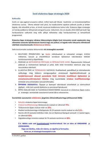 Eesti elukestva õppe strateegia 2020
