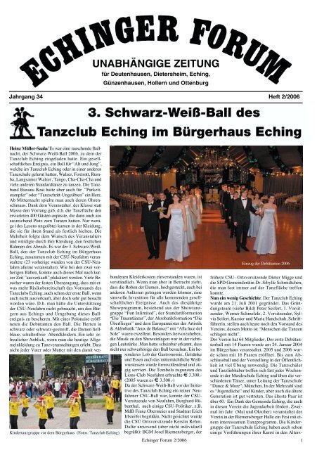 3. Schwarz-Weiß-Ball des Tanzclub Eching im Bürgerhaus Eching ...
