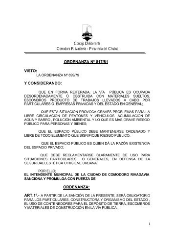ORDENANZA - Municipalidad de Comodoro Rivadavia