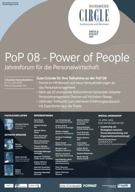 Jahresforum für die personalwirtschaft - Mag. Dr. Leo Hemetsberger