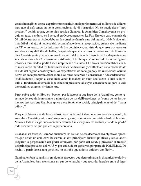 Dilemas y conflictos sobre la Constitución en Bolivia