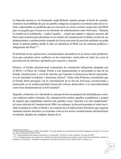 Dilemas y conflictos sobre la Constitución en Bolivia