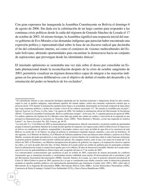 Dilemas y conflictos sobre la Constitución en Bolivia