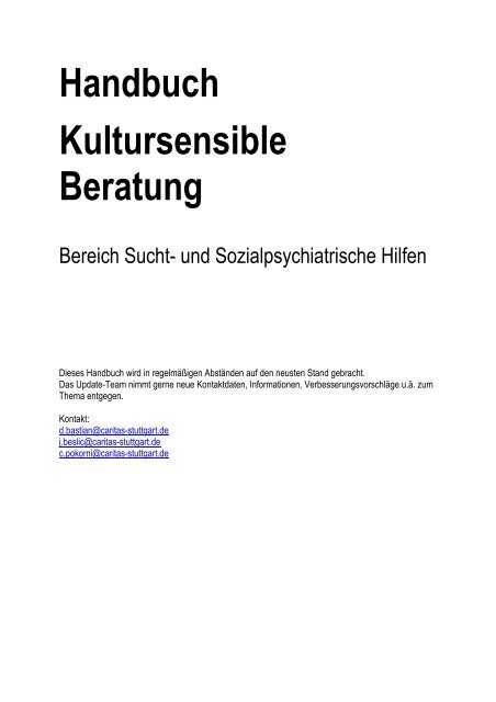 Handbuch Kultursensible Beratung Evangelische Landeskirche In
