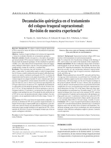 Decanulación quirúrgica en el tratamiento del colapso ... - Secipe.org