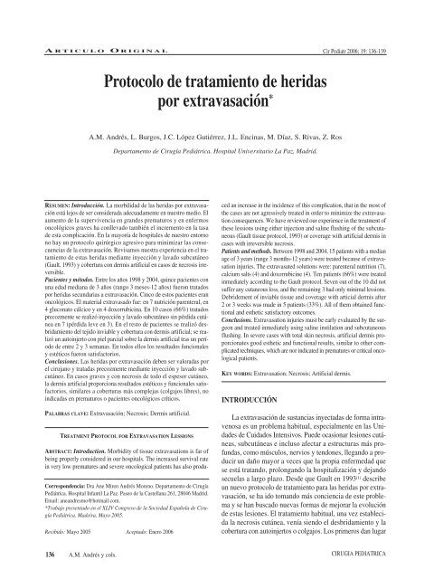 Protocolo de tratamiento de heridas por extravasación