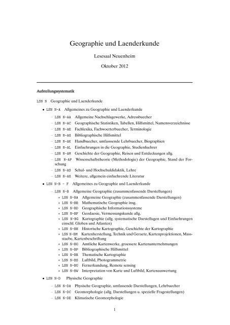 Geographie Und Laenderkunde