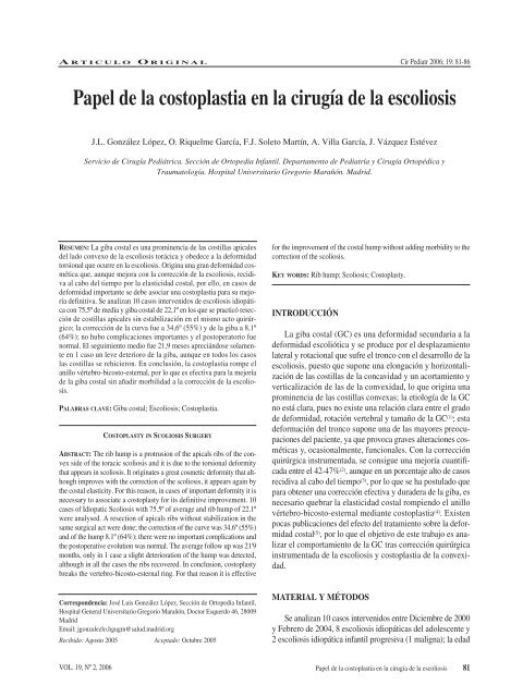 Papel de la costoplastia en la cirugía de la escoliosis