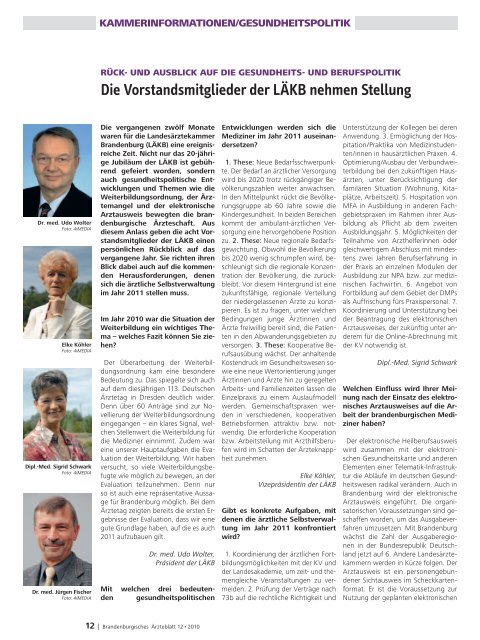 Ausgabe 12/2010 - Landesärztekammer Brandenburg