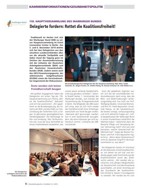 Ausgabe 12/2010 - Landesärztekammer Brandenburg