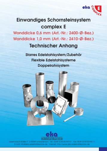 Technische Daten Einwandiges System eka complex E