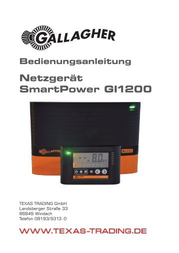 Gallagher Netzgeraet GI1200 - Texas Trading GmbH