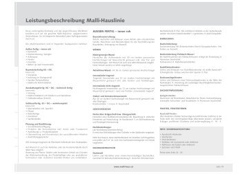 Leistungsbeschreibung Malli-Hauslinie