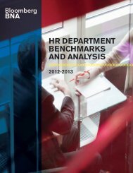 HR DEPARTMENT BENCHMARKS AND ANALYSIS