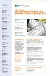 U.S INTERNATIONAL TAX REPORTING & COMPLIANCE