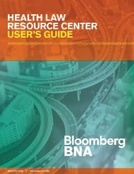 Health Law Resource Center - Bloomberg BNA