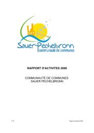 RAPPORT D'ACTIVITES 2008 COMMUNAUTÉ DE COMMUNES SAUER PECHELBRONN