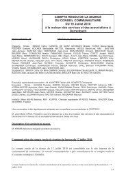 COMPTE RENDU DE LA SEANCE DU CONSEIL ...