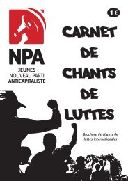 CARNET DE CHANTS DE LUTTES