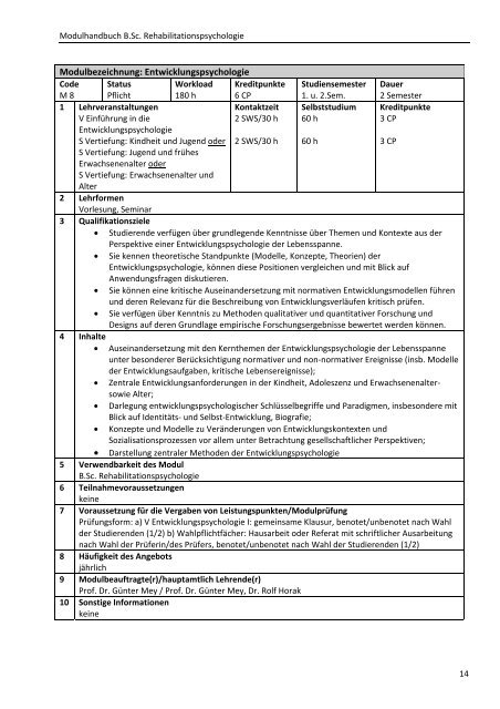 Modulhandbuch B.Sc. Rehabilitationspsychologie - Hochschule ...