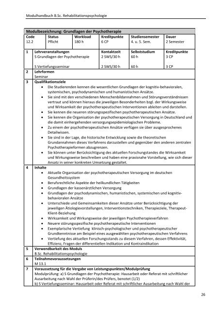 Modulhandbuch B.Sc. Rehabilitationspsychologie - Hochschule ...