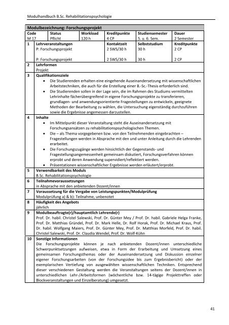 Modulhandbuch B.Sc. Rehabilitationspsychologie - Hochschule ...