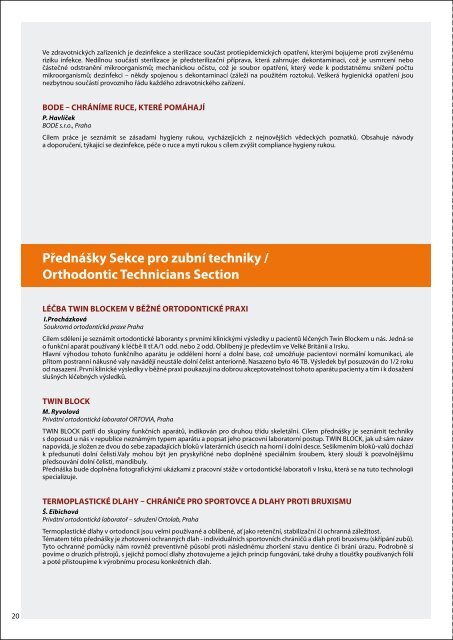 finální program (pdf) - Kongres České ortodontické společnosti