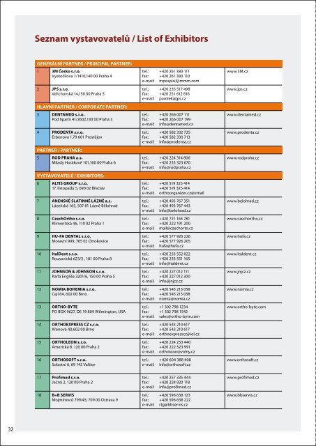 finální program (pdf) - Kongres České ortodontické společnosti