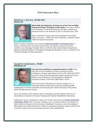 RTS Instructor Bios Matthew J Bernier RTSM MAT Joseph R DeAntonis  RTSM