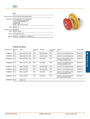 TE1 Popular products - Johnson Electric