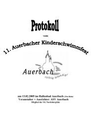 vom am 13.02.2005 im Hallenbad Auerbach Veranstalter + Ausrichter ASV Auerbach