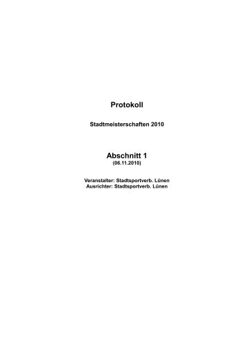 Protokoll Abschnitt 1