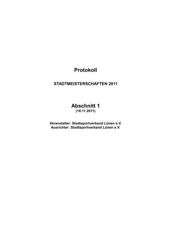 Protokoll Abschnitt 1