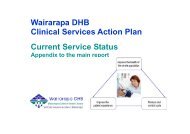 Appendix to Clinical Services Action Plan - Wairarapa DHB